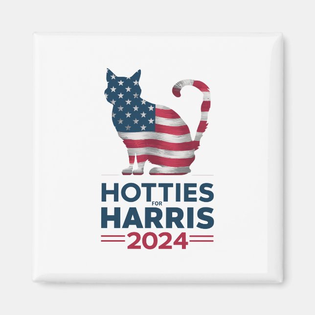 Snyggingar För Harris 2024 Kattdamer Kamala Harris Magnet (Framsidan)