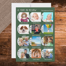 Snyggt 12-Photo Anpassningsbar Collage Mörk grönt