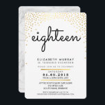 SNYGGT 18:e födelsedagsfesten INBJUDAN guld konett<br><div class="desc">*** OBS! - SKINGULD FOIL EFFECT ÄR ETT UTTRYCKT BILD *** En inbjudan till trendiget för din BIRTHDAY för vilken ålder som helst - kontakta mig för att ändra glitter-typ för dig! Om du konfigurerar som mall kan du enkelt lägga till egna detaljer eller slått anpassningsknappen och lägga till eller...</div>