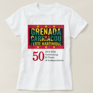 Snyggt 2024 GRENADA 50-årsjubileum Självständighet T Shirt