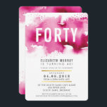 SNYGGT 40-årsdag party INBJUDAN rosa med vattenfär<br><div class="desc">En inbjudan till trendiget för din BIRTHDAY för vilken ålder som helst - kontakta mig om du vill ändra glitter-typen för dig! TIP: 1. Om du vill ändra/flytta grafik & typsnitt och lägga till mer text - slått knappen "anpassa". - - - - - - - - - - -...</div>