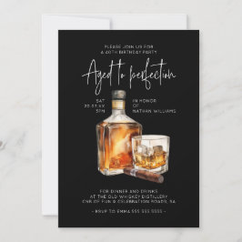 Snyggt 40:e födelsedag Inbjudan Male - Whiskey The