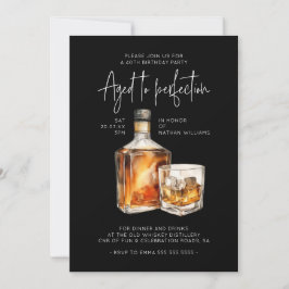 Snyggt 40:e födelsedag Inbjudan Male - Whiskey The