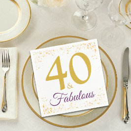 Snyggt 40 och Fabulous Födelsedagsfest Guld Pappersservett