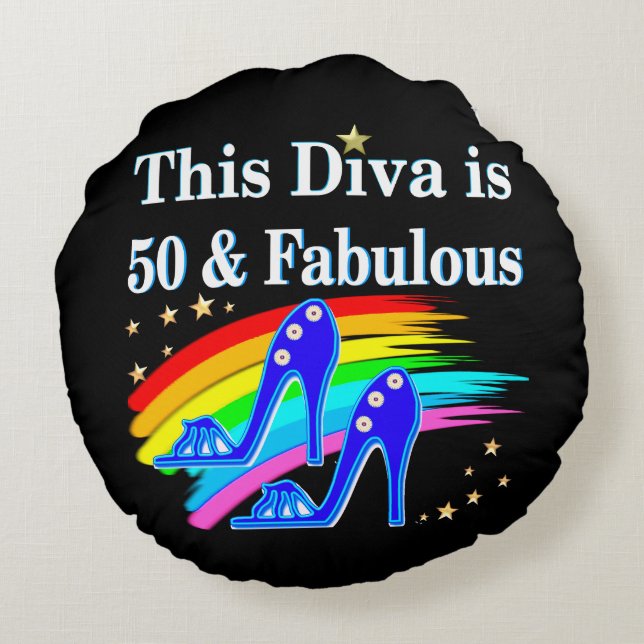 SNYGGT 50 ÅRS GAMLA SHOE QUEEN RUND KUDDE (Baksidan)