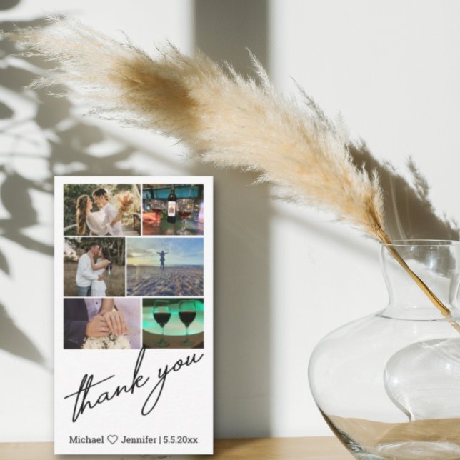 snyggt 6-fotokollage bröllop tack för att du anteckningskort (Skapare uppladdad)