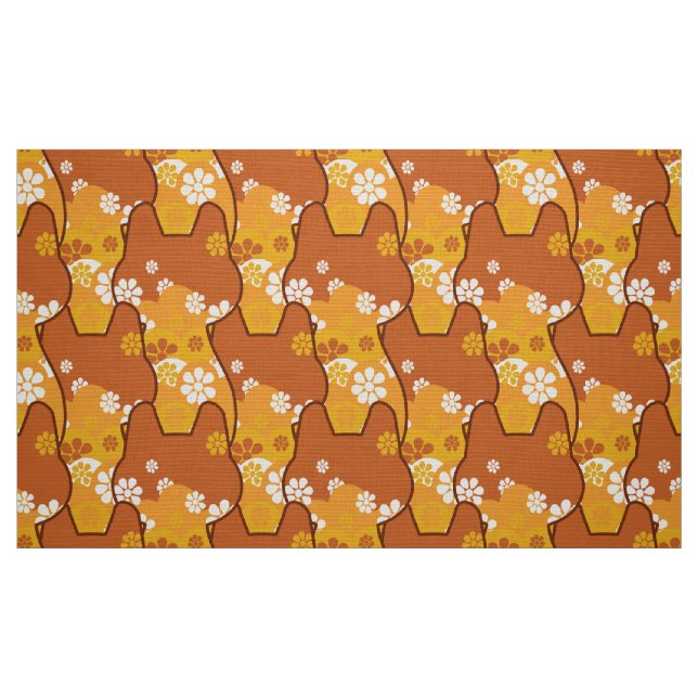 snyggt 70s mod- kattkattunge tyg (Fat Quarter)