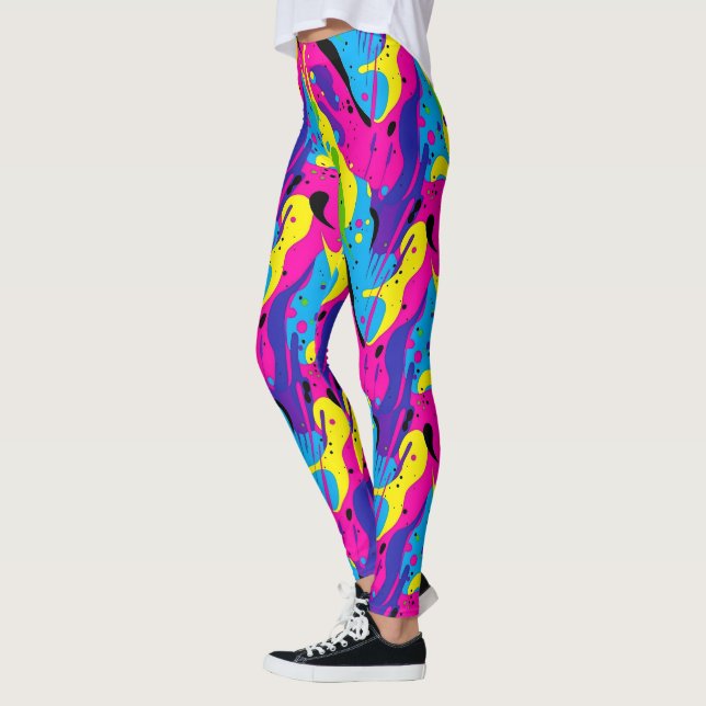 Snyggt 90-tals plattforms mönster leggings (Vänster)