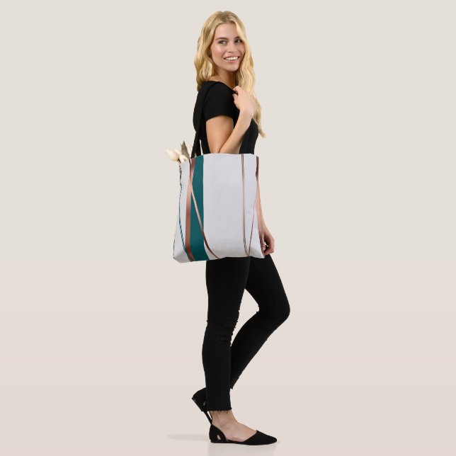 Snyggt Abstrakt Copper with Teal Accents Tote Bag Tygkasse (På modell)