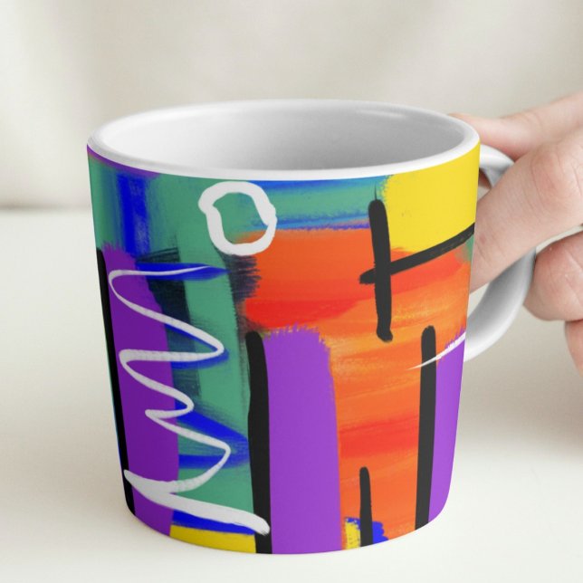 Snyggt Abstrakt Färgfull regnbåge Artwork Gift Mugg (Skapare uppladdad)