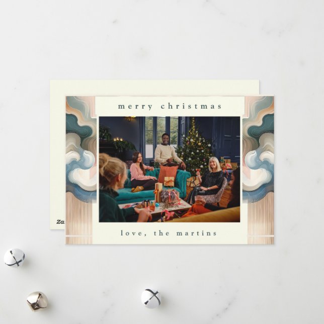 Snyggt Abstrakt - Flegt - platt Helgdag - fotopilj Julkort (Fram/Back In Situ)