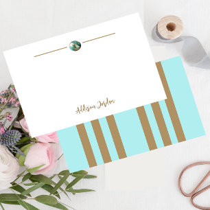 Snyggt Abstrakt Guld & Teal Orb Anteckningskort