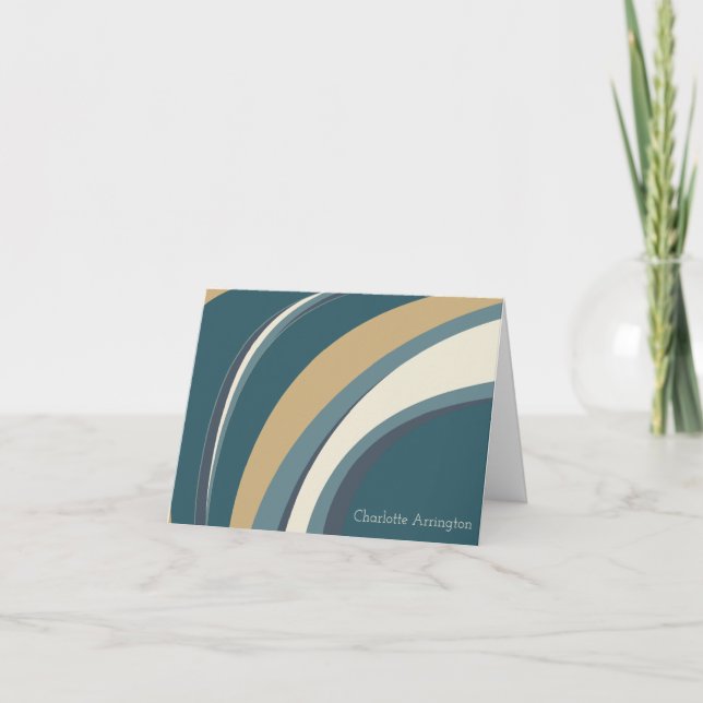 Snyggt Abstrakt Marble Art in Teal Personlig Anteckningskort (Framsida)