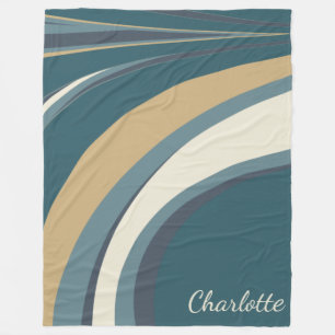 Snyggt Abstrakt Marble Art in Teal Personlig Fleecefilt