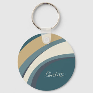 Snyggt Abstrakt Marble Art in Teal Personlig Nyckelring