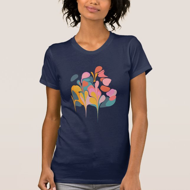 Snyggt Abstrakt Marble Botanical Shapes Art T Shirt (Framsida)