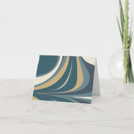 Snyggt Abstrakt Marble Swirl i Teal och Guld Anteckningskort