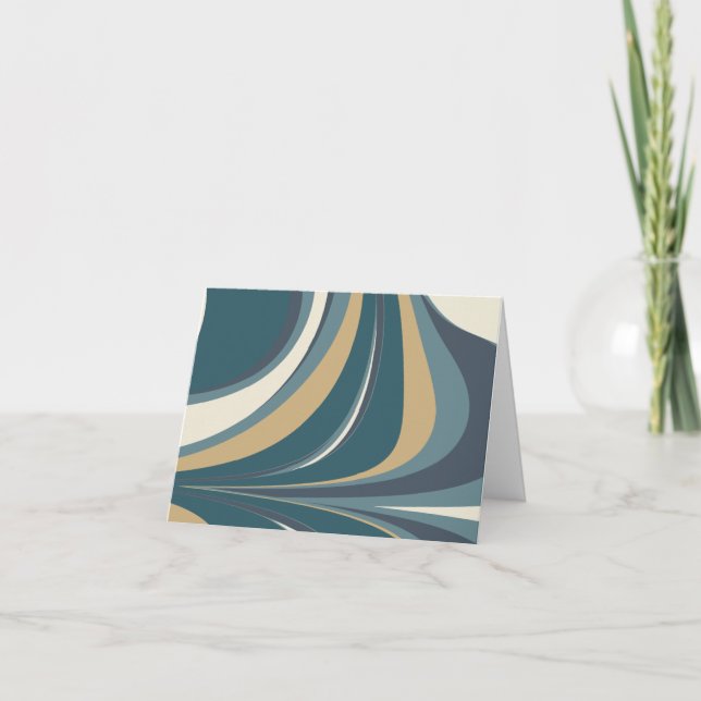 Snyggt Abstrakt Marble Swirl i Teal och Guld Anteckningskort (Framsida)