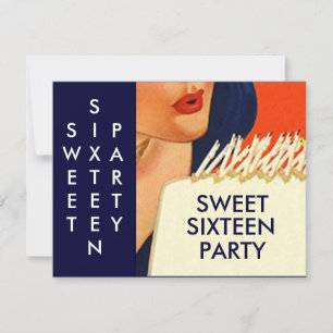 SNYGGT ABSTRAKT SWEET SIXTEEN 16 PARTSINBJUDANDE INBJUDNINGAR