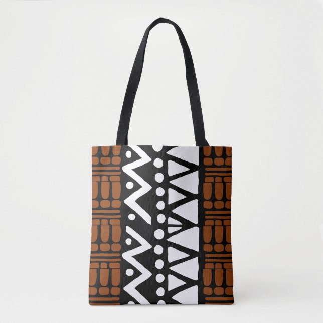 Snyggt African Bogolan Tote Bag Tygkasse (Framsida)