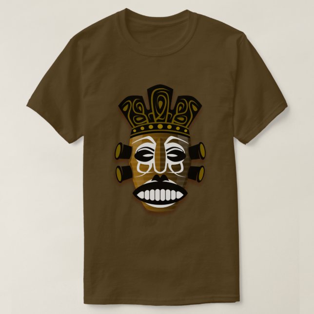 SNYGGT AFRIKANSK TRIBAL MASK ILLUSTRATION TEE SHIRT (Design framsida)