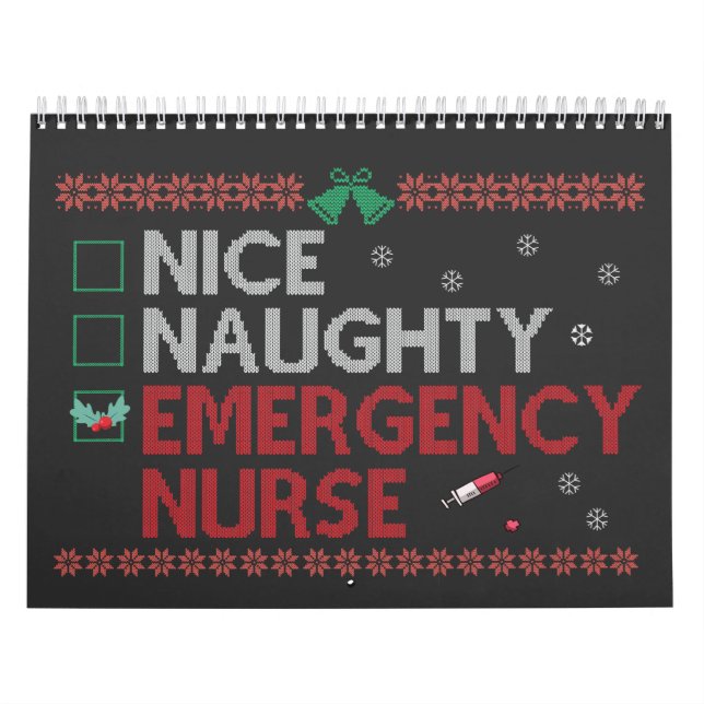 Snyggt Akut Nurse Funny Ugly Julafton Gift Kalender (Omslag)