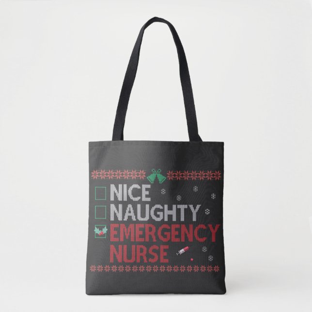 Snyggt Akut Nurse Funny Ugly Julafton Gift Tygkasse (Framsida)