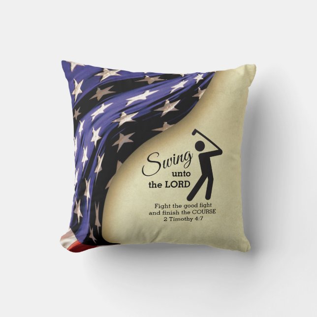 Snyggt American Flagga Golf Kudde (Framsida)
