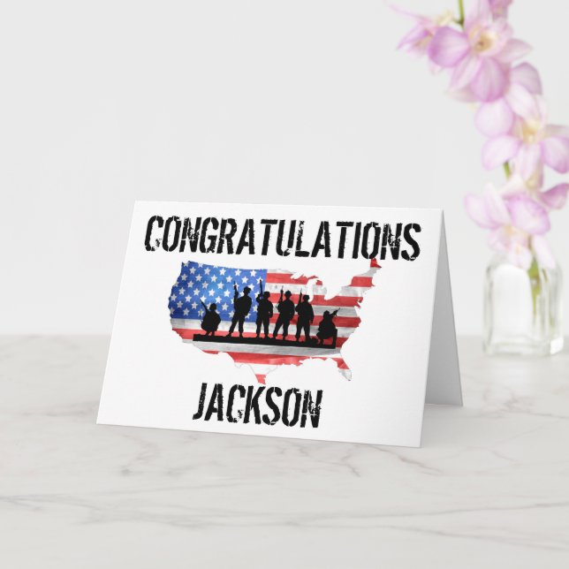 Snyggt American Personlig Army Studenten Card Kort (Orkide)