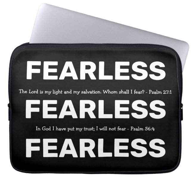 Snyggt Anpassade Christian FEARLESS Laptop Fodral (Framsidan)