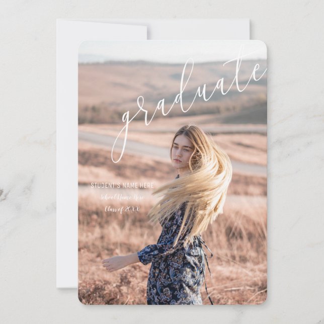 Snyggt Anpassade Photo Studenten Inbjudningar (Framsida)