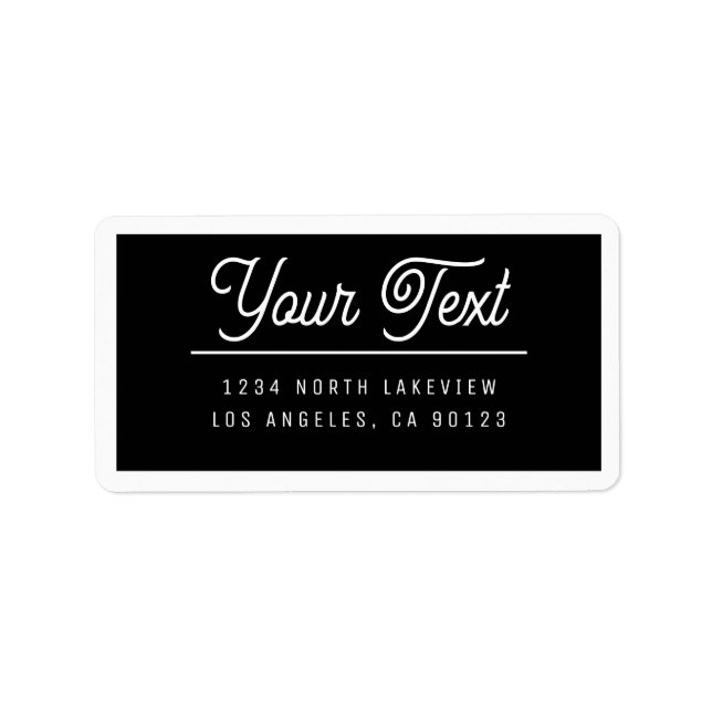Snyggt Anpassade Text w/Gräns Adressetikett (Framsidan)