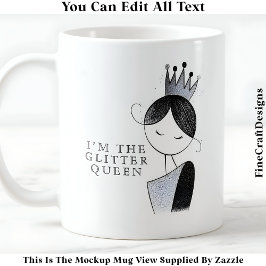 Snyggt Anpassningsbar Glitter Gnistra Queen 035 No Kaffemugg
