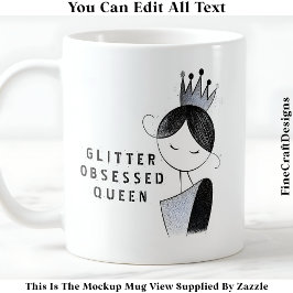 Snyggt Anpassningsbar Glitter Gnistra Queen 036 No Kaffemugg