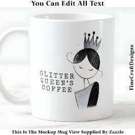 Snyggt Anpassningsbar Glitter Gnistra Queen 037 No Kaffemugg