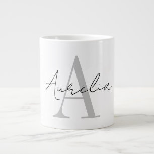 Snyggt Anpassningsbar Monogram Namn-skriptcalligra Jumbo Mugg