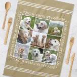 Snyggt Anpassningsbar Text Photo Collage Hundar Gu Kökshandduk<br><div class="desc">Skapa en handduk i personligen som visar nio omhuldade foton, inramade med hjärtan: "Hem är där min hundar är." Den här snyggten innehåller en fotokollage som ordnats i ett rutnätsformat och traditionell stil-text. Du kan anpassa texten till kostym på dina foton. Perfekt för foton av familj, vänner, barn eller husdjur....</div>