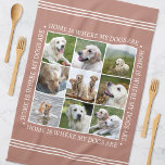 Snyggt Anpassningsbar Text Photo Collage Hundar Te Kökshandduk<br><div class="desc">Skapa en handduk i personligen som visar nio omhuldade foton, inramade med hjärtan: "Hem är där min hundar är." Den här snyggten innehåller en fotokollage som ordnats i ett rutnätsformat och traditionell stil-text. Du kan anpassa texten till kostym på dina foton. Perfekt för foton av familj, vänner, barn eller husdjur....</div>