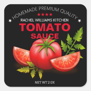 Snyggt Anpassningsbar Tomato Sauce Stickers for La Fyrkantigt Klistermärke