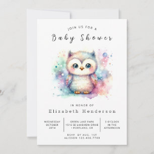 Snyggt Anpassningsbar Uggla Baby Shower Inbjudningar