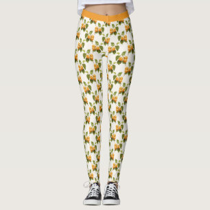 Snyggt Apricot Fruit Blommar Orange Yoga Byxor
