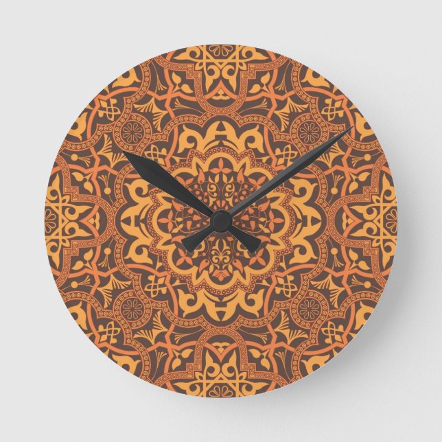 Snyggt arabiska ornament rund klocka (Framsida)