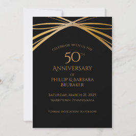 Snyggt Arch Golden 50-årsdag Spara datumet