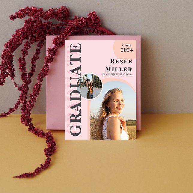 Snyggt Arch Photo Studenten meddelande Inbjudningar (Stylish Arch Photo Graduation Announcement)