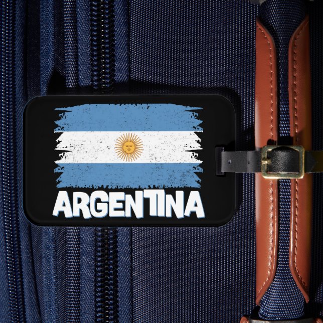 Snyggt Argentina Flagga Lettering Bagagebricka (Framsida Insitu 4)
