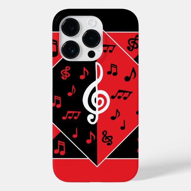 Snyggt Art Deco Musik noter Red Black White (Baksida)