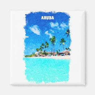 Snyggt Aruba Karibiska persikoparadis Magnet