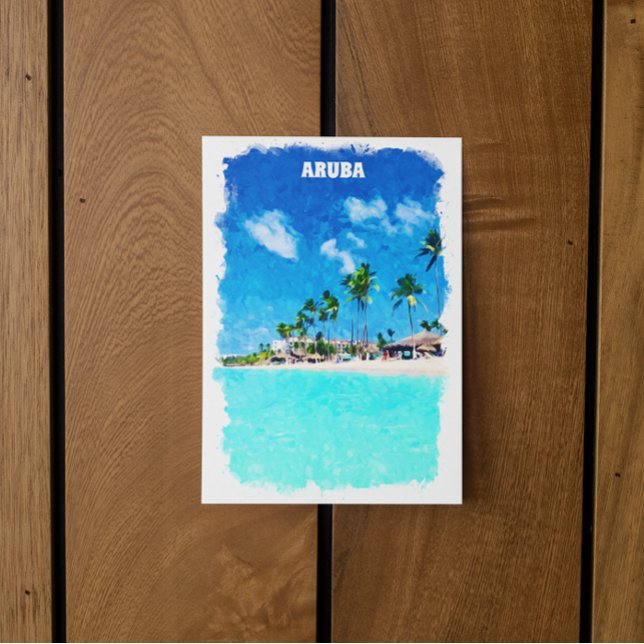 Snyggt Aruba Karibiska persikoparadis Vykort (aruba caribbean island scenery postcard)