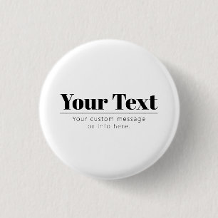 Snyggt - återmodern text Svartvitt Knapp