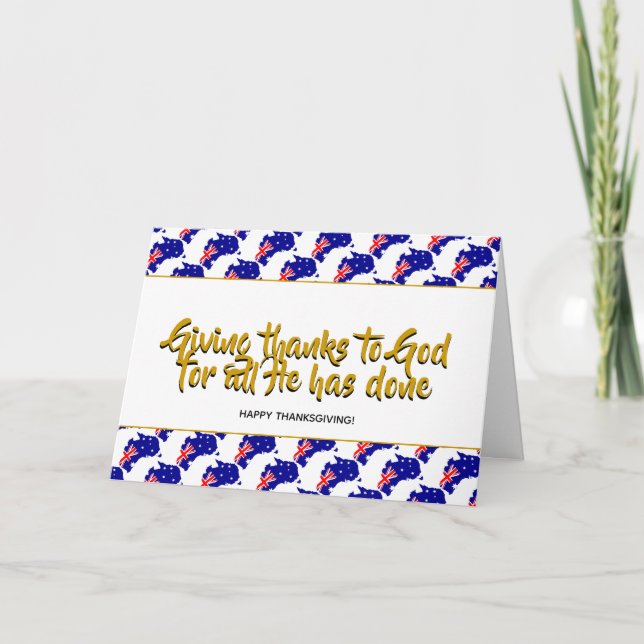 Snyggt AUSTRALIA Ge Tack THANKSGIVING Helgkort (Framsida)